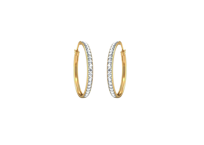 Gold Plated | CZ Studded Hoop Earrings